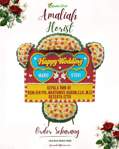 Karangan Papan Bunga Pernikahan di Tegalwangi
